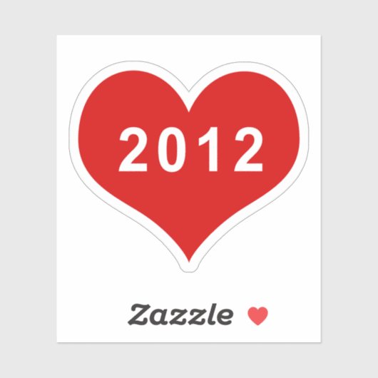 2012 Rood Hart Vinyl Sticker (Vel)