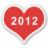 2012 Rood Hart Vinyl Sticker (Voorkant)