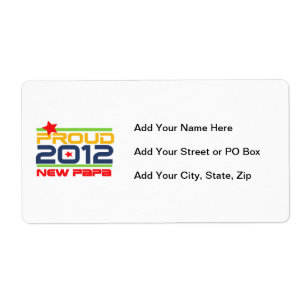 2012 Trots Nieuwe Papa T-shirts en geschenken Etiket
