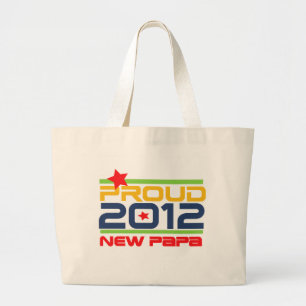 2012 Trots Nieuwe Papa T-shirts en geschenken Grote Tote Bag