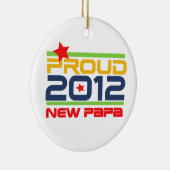 2012 Trots Nieuwe Papa T-shirts en geschenken Keramisch Ornament (Rechts)