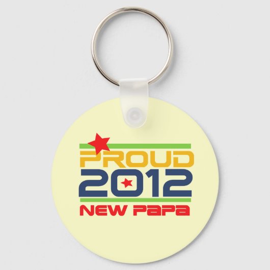 2012 Trots Nieuwe Papa T-shirts en geschenken Sleutelhanger (Voorkant)