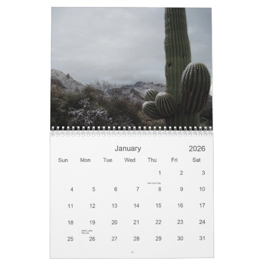 2012 vallée d'Oro, calendrier de l'Arizona (Jan 2026)