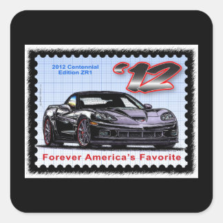 2012 Z06 Centennial Edition Corvette Vierkante Sticker