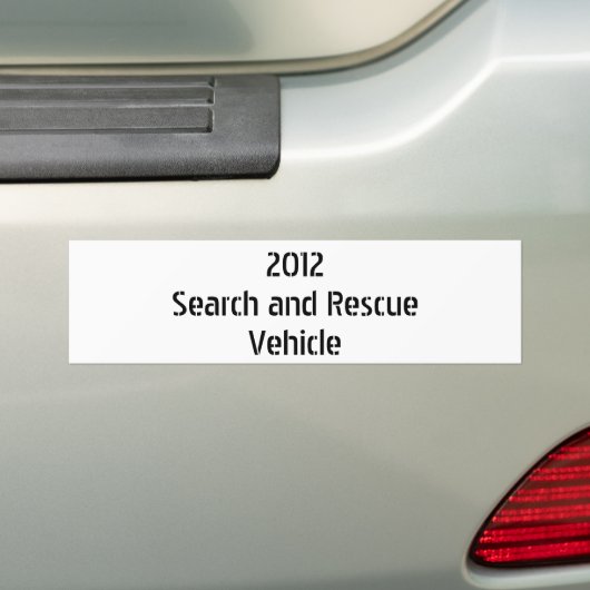 2012Search and RescueVehicle Bumpersticker (Op auto)