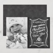 2013 Chalkboard Typografie-kerstkaart Feestdagenkaart (Voorkant / Achterkant)