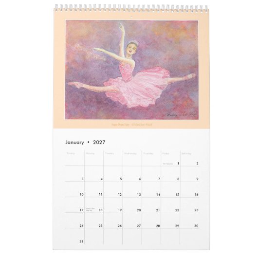 2013 de Kalender van de Kunst van het Ballet (Jan 2027)
