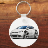 2013 Dodge Dart White Car Sleutelhanger (Voorkant)