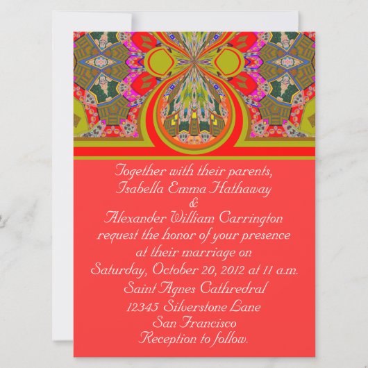 2013 Elegant Red Personalized Wedding Invitation Kaart (Voorkant)