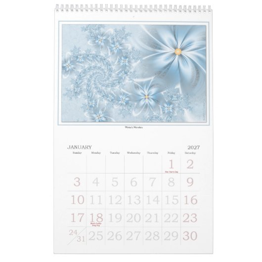 2013 Fractal Flowers Wall Agenda Kalender (Jan 2027)