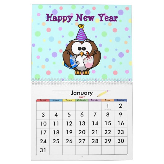 2013 jaar van de uil kalender (Jan 2027)