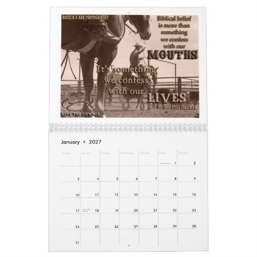 2013 Save the Cowboy Calendar Kalender (Jan 2027)
