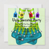 2014 Elf Shoes Ugly Sweater Holiday Party Invite Kaart (Voorkant)