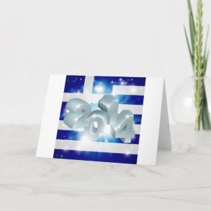 2014 Griekse vlag Feestdagen Kaart