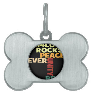2014 Love Rocks Peace Art Print Huisdieren Naamplaatje