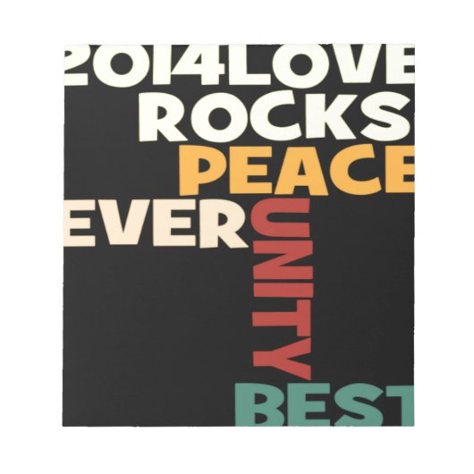 2014 Love Rocks Peace Art Print Notitieblok (Voorkant)