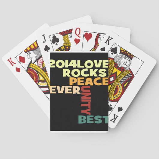 2014 Love Rocks Peace Art Print Pokerkaarten (Achterkant)