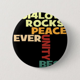 2014 Love Rocks Peace Art Print Ronde Button 5,7 Cm
