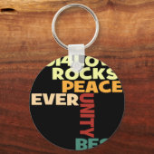 2014 Love Rocks Peace Art Print Sleutelhanger (Voorkant)