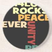 2014 Love Rocks Peace Art Print Zandsteen Onderzetter (Voorkant)