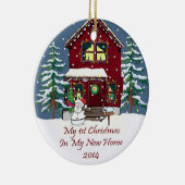 2014 Mijn nieuwe thuiskerst Keramisch Ornament (Rechts)