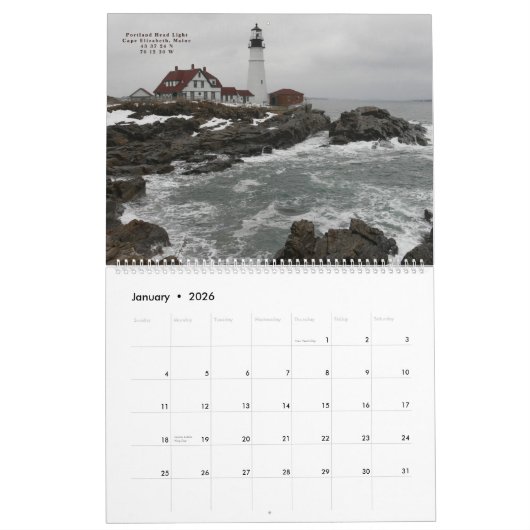 2014 New England Lighthouse Calendar Super size Kalender (Jan 2026)