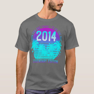 2014 Verjaardag 7e esthetische zonsondergang palm T-shirt