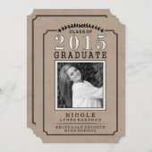 2015 Afstuderen Foto Brown Party - Uitnodiging - v (Voorkant / Achterkant)