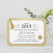 2015 Diploma Afstuderen Gold Border & Gold Tassel Kaart (Staand voorkant)