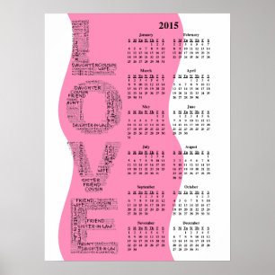 2015: Een jaar van liefdesjaren als jaarkalender Poster