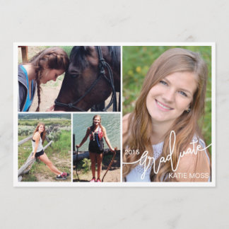 2015 Graduation Faire-part 4 Photo Rouge