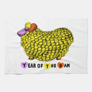 2015 Jaar van de Ram Sheep of Goat Kitchen Towels Theedoek