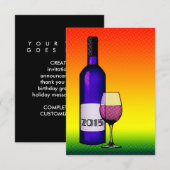 2015 wijn van het jubileum kaart (Voorkant / Achterkant)