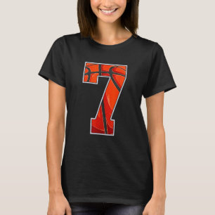 2016 7e verjaardag basketbal zeven 7 jaar oud jong t-shirt