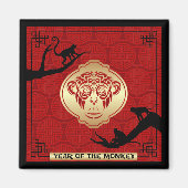 2016 Année du singe Carré Magnet (Devant)