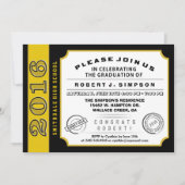 2016 Black & Gold Ticket Afstuderen Kaart (Voorkant)