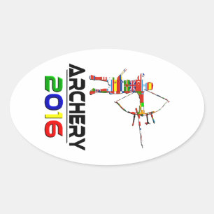 2016: Boogschieten Ovale Sticker