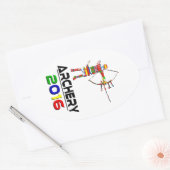 2016: Boogschieten Ovale Sticker (Envelop)