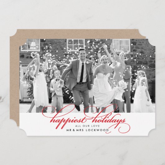 2016 FOTO VAKANTIE KAART classy fancy script rood (Voorkant / Achterkant)