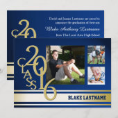 2016 Gouden Varsity Stripe Afstuderen TRI Foto Bla Kaart (Voorkant / Achterkant)