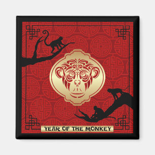 2016 Jaar van het Monkey Square Magnet Magneet