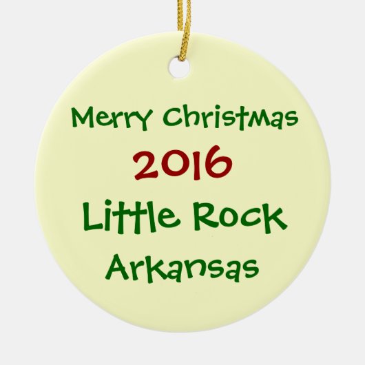 2016 KLEINE ROCK ARKANSAS MERRY CHRISTMAS ORNAMENT (Voorkant)