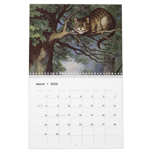 2016 milieu Alice dans le calendrier du pays des (Mar 2026)