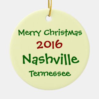 2016 Nashville Tennessee MERRY CHRISTMAS ORNAMENT