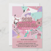 2016 Nostalgia Glow-Up Birthday Invitation (Devant)