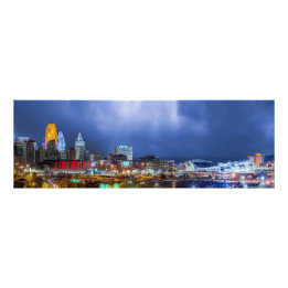 2016 Pano Shot Cincinnati Ohio Skyline - Afdruk