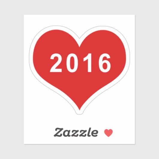 2016 Rood Hart Vinyl Sticker (Vel)