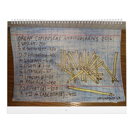 2016 secrets d'organe jouant le calendrier (Protection)