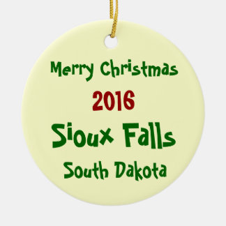 2016 Sioux Herfsten South Dakota CHRISTMAS ORNAMEN Keramisch Ornament