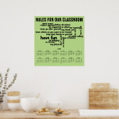 2016 Wall Calendar Rules for Our Classroom Poster (Cuisine)